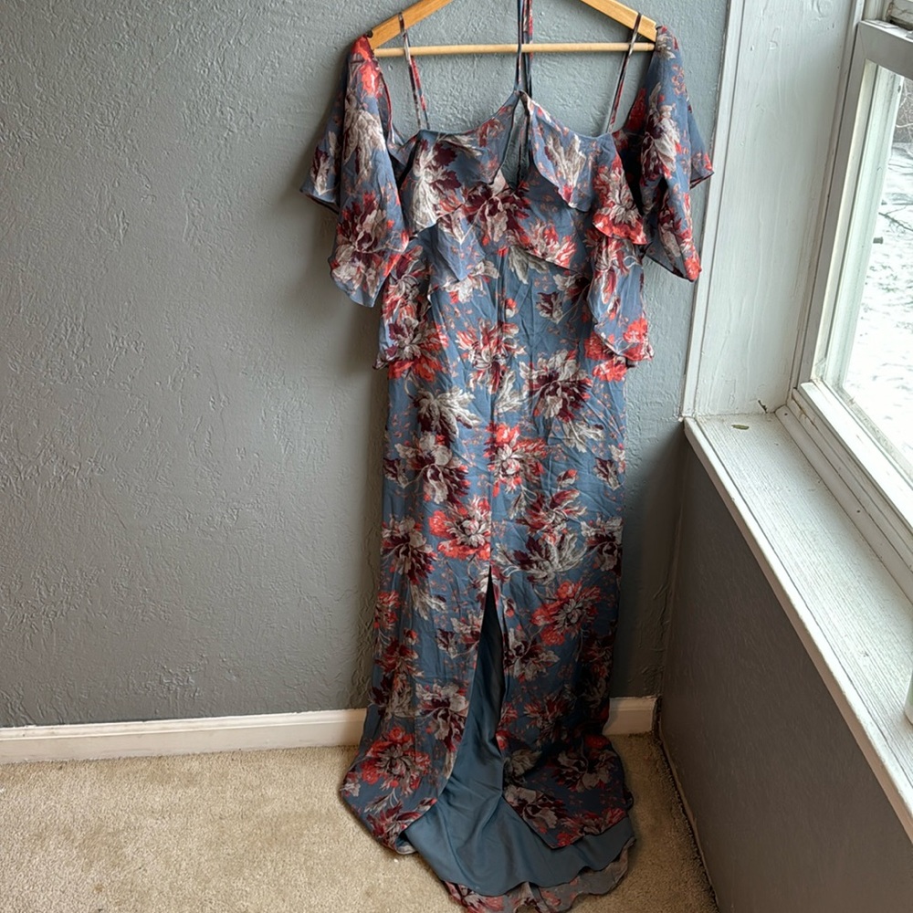 Intermix maxi foral silk dress size small. - Picture 2 of 4